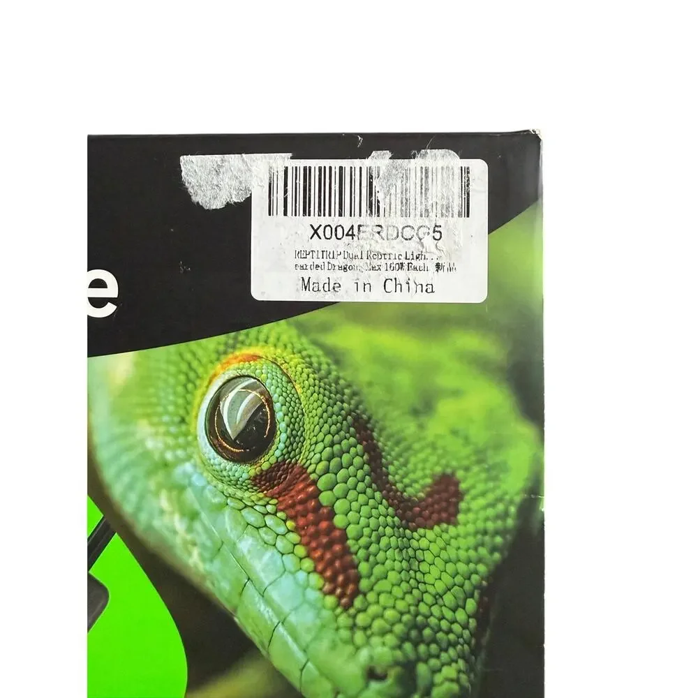 Reptitrio Double Dome Reptile Lamp Fixture Dual Bulb Heat Light 320W NIB
